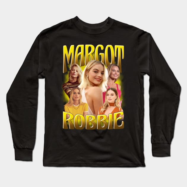 RETRO VINTAGE MARGOT ROBBIE BOOTLEG STYLE Long Sleeve T-Shirt by Archer Expressionism Style